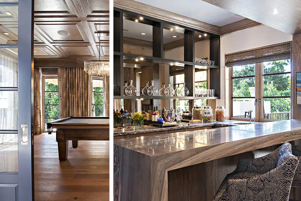 Transitional Design Club Room and Home Bar