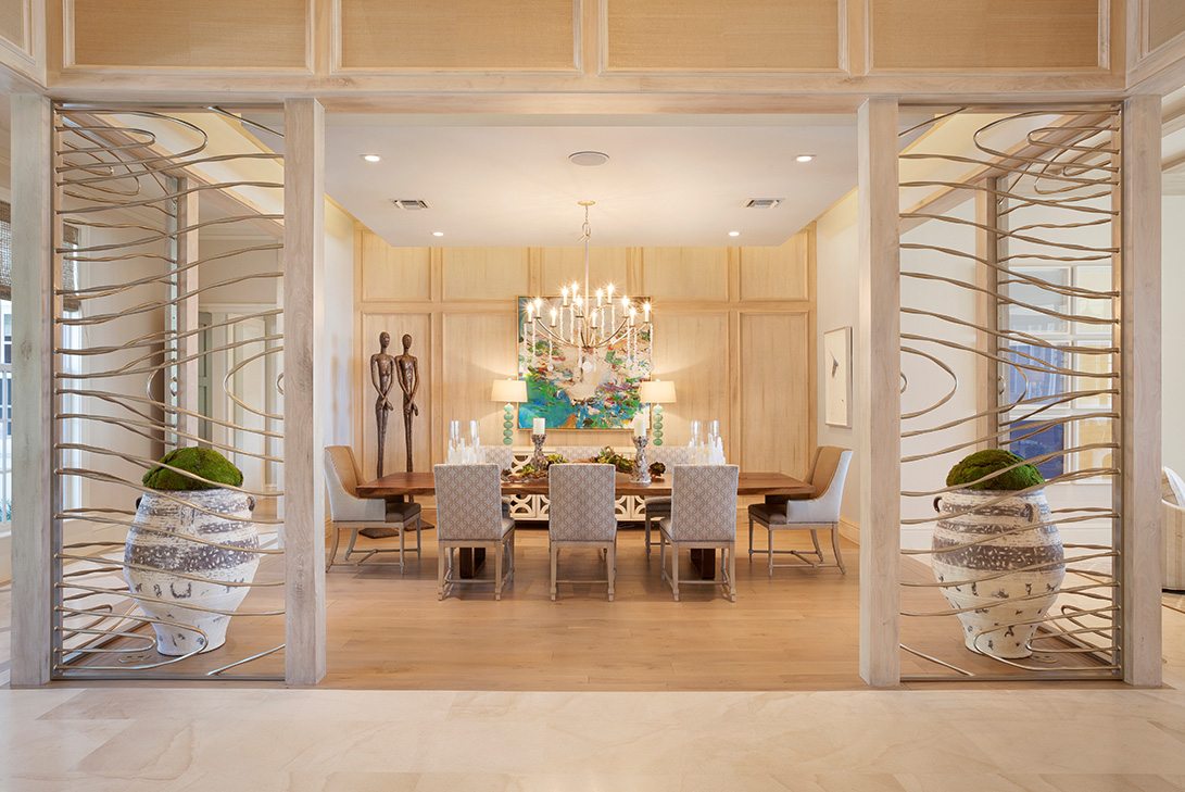Tropical Georgian-Style Design Gulf Stream Estate Dining Room