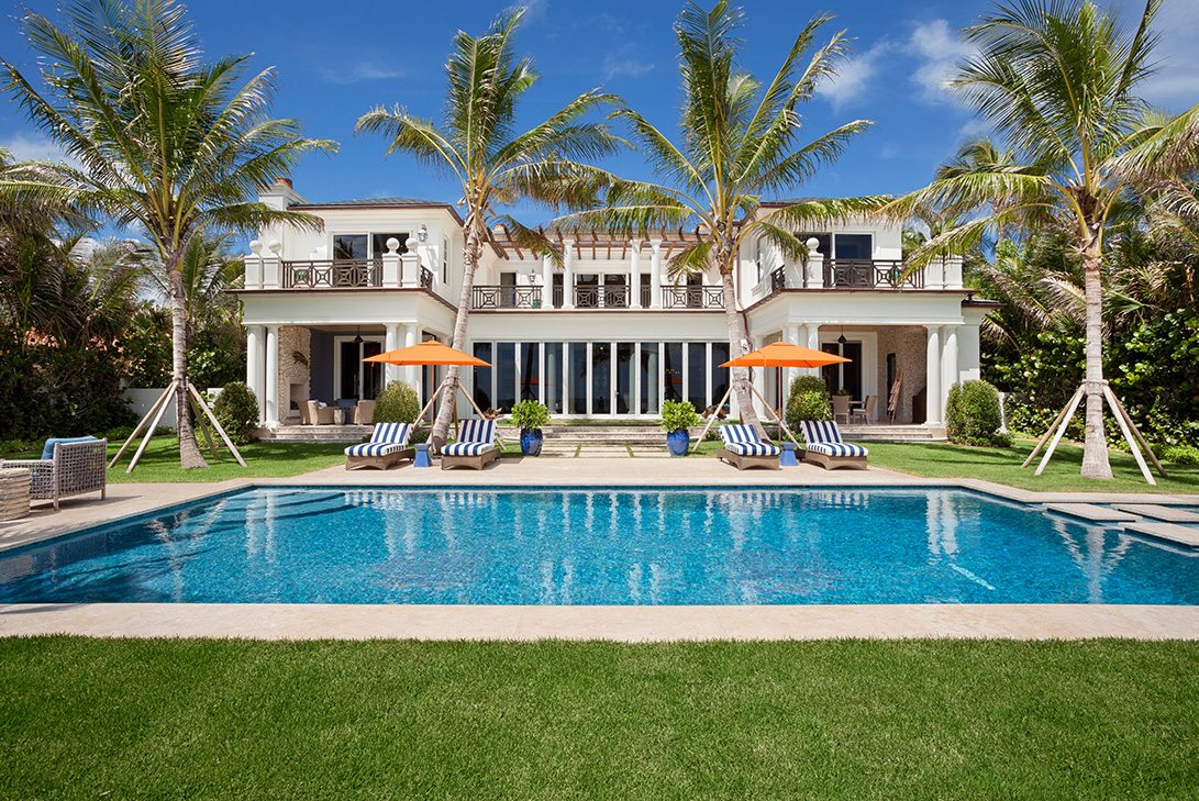 Tropical Georgian-Style Design Gulf Stream Estate Home Exterior