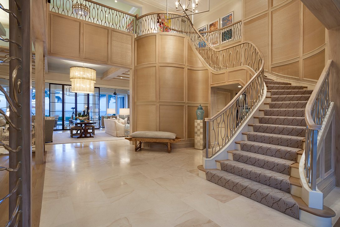Tropical Georgian-Style Design Gulf Stream Estate Foyer