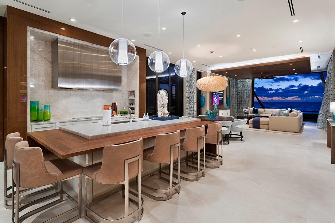 Marc-Michaels Ultra Modern Design Oceanfront Hillsboro Mile Estate Kitchen