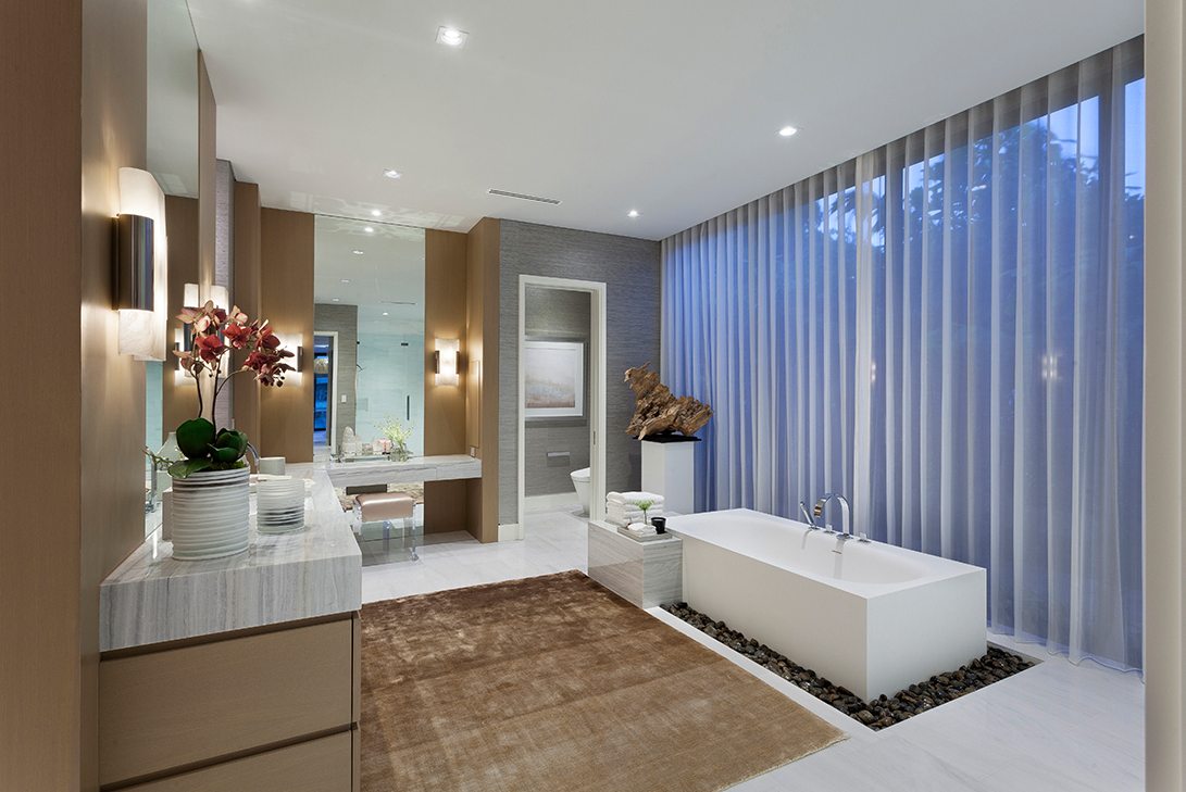 Marc-Michaels Boca Raton Waterfront Mid Century Modern Design Feature Bathroom