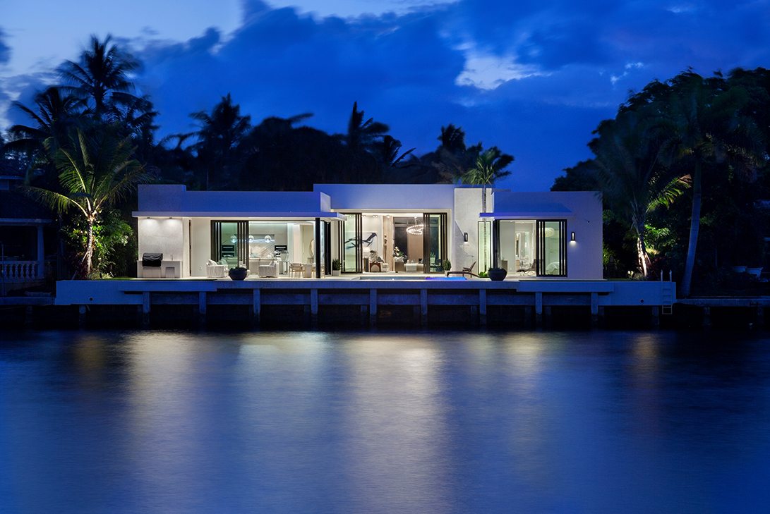 Marc-Michaels Boca Raton Waterfront Mid Century Modern Design Home Exterior