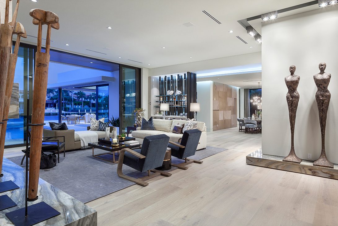 Marc-Michaels Boca Raton Waterfront Mid Century Modern Design Living Room