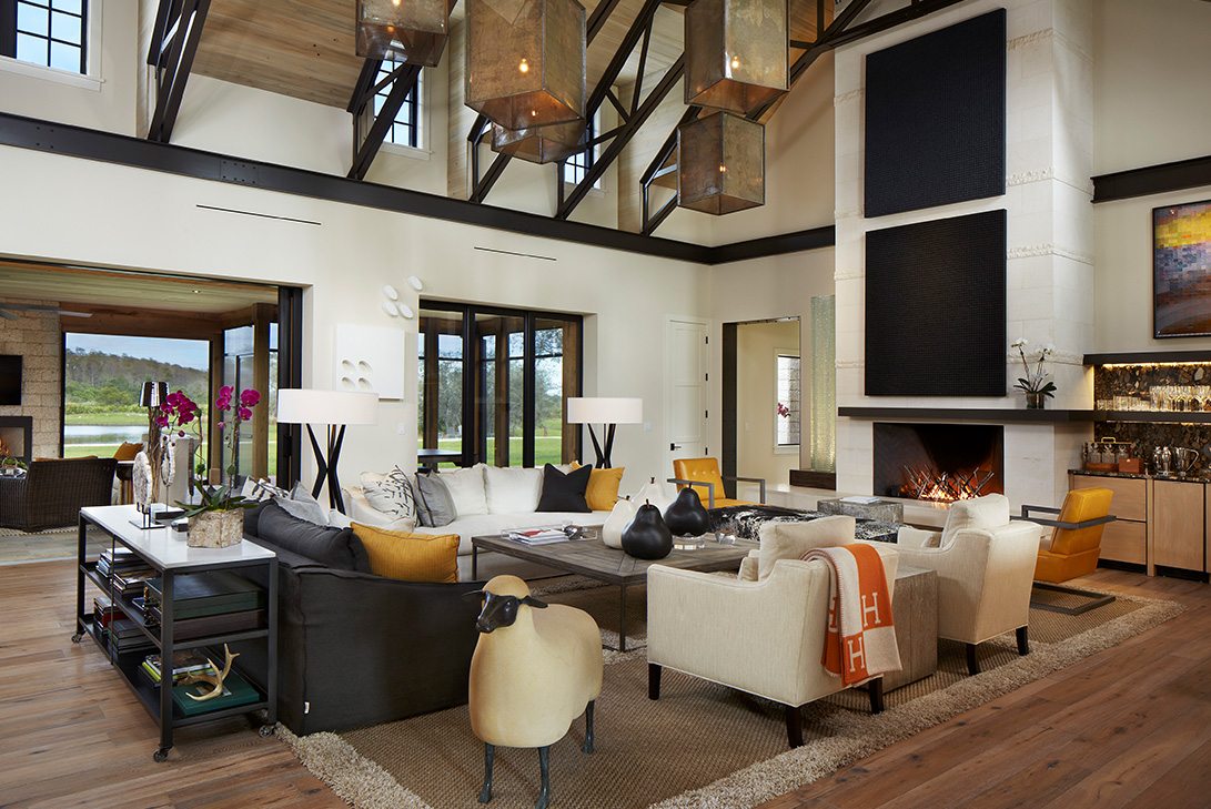 Contemporary Design Ranch Pine Creek Sporting Club Great Room