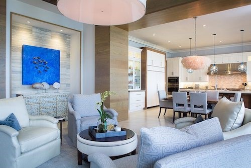 Coastal Island Themed Living Room and Dining Room
