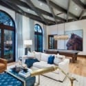 Luxury Modern Game Room with Large Horse Painting