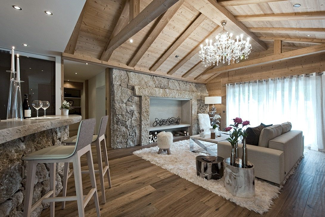marc-micharls rustic luxury interior design living room with chandelier