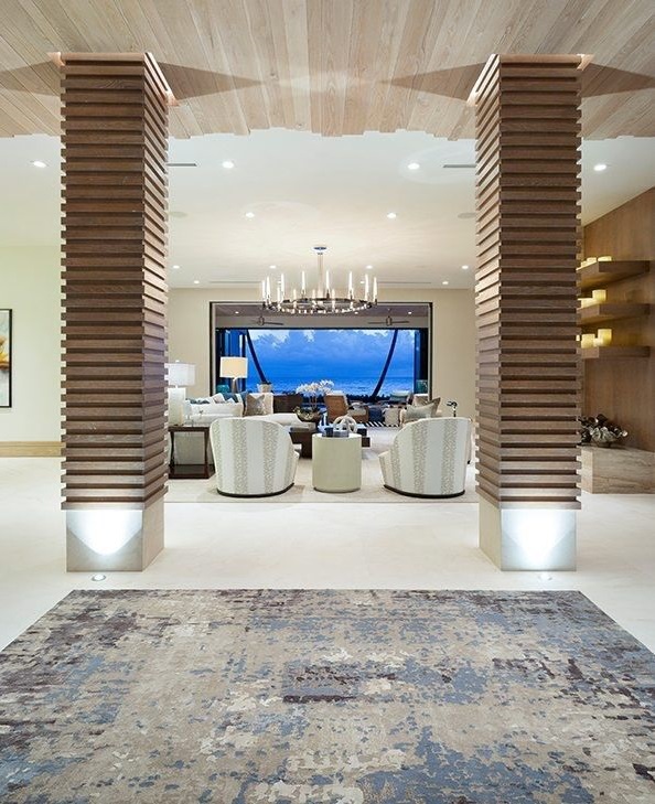 Ultra-Modern Oceanfront Estate's luxury grand foyer