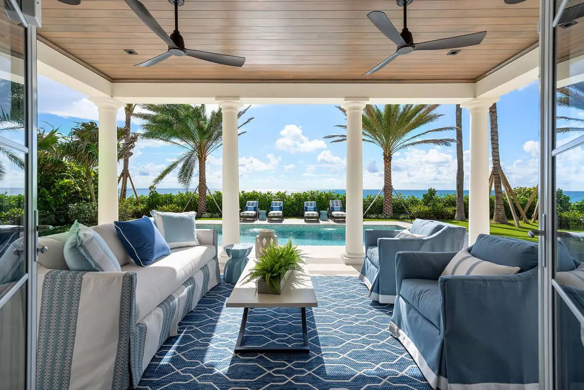 Luxury outdoor space designed by Palm Beach Interior Designer Marc-Michaels
