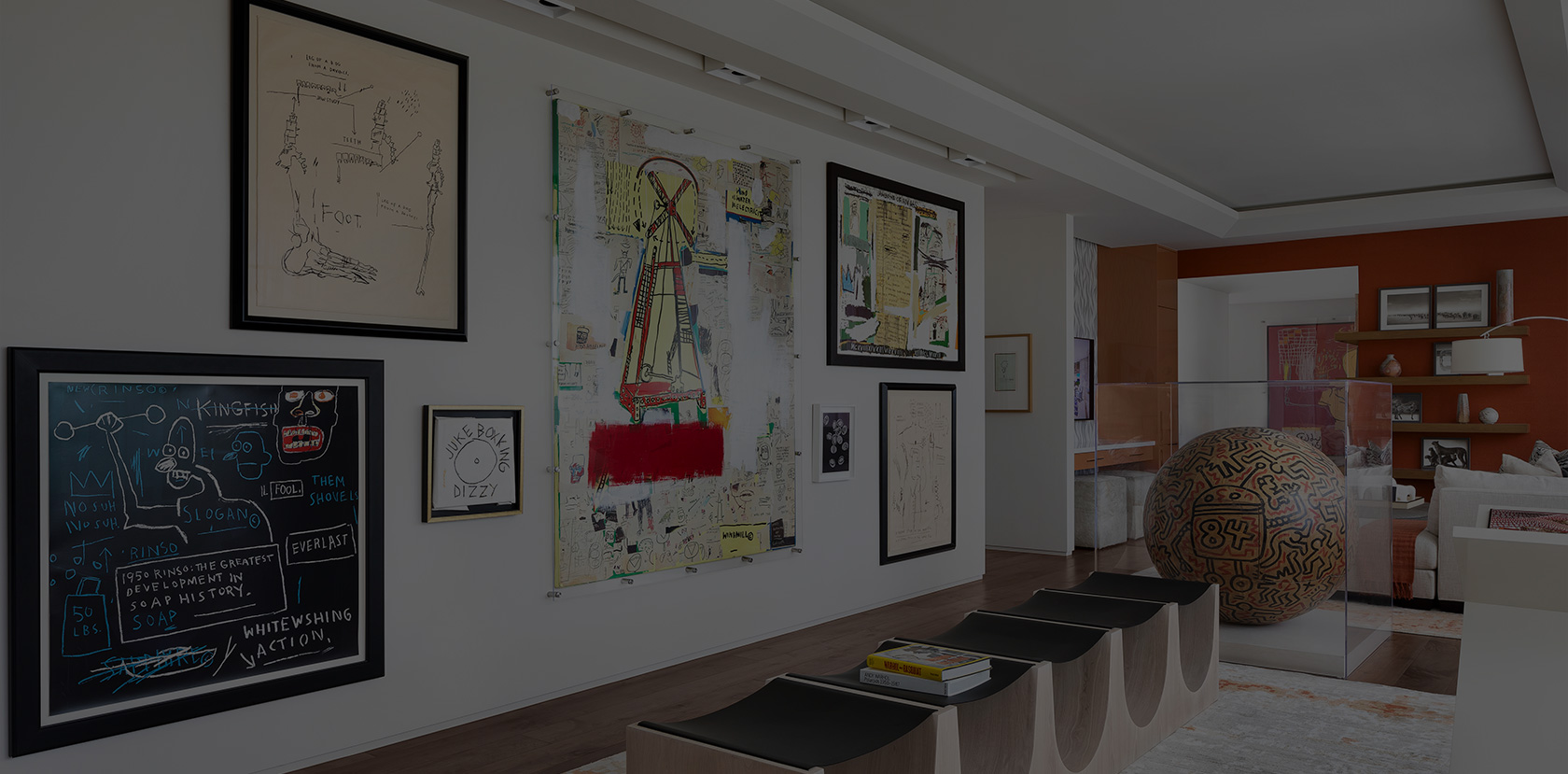 Art Gallery in Palm Beach home designed by Marc-Michaels luxury interior designer