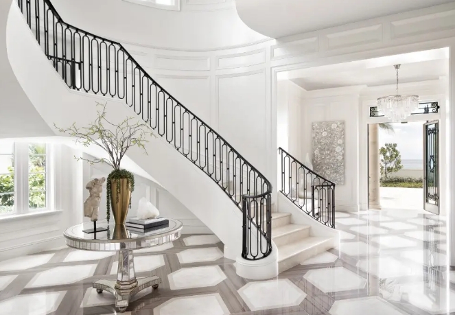 Stairway and Front entryway Palm Beach Interior
