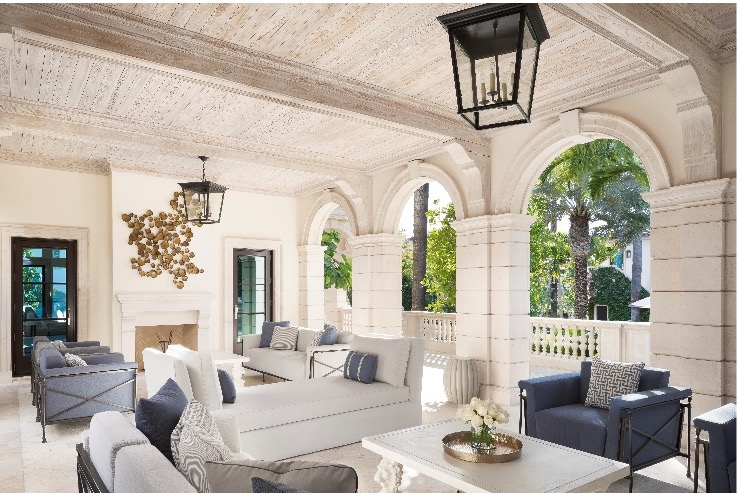 Marc-Michaels designed luxury outdoor living space in Palm Beach, Florida