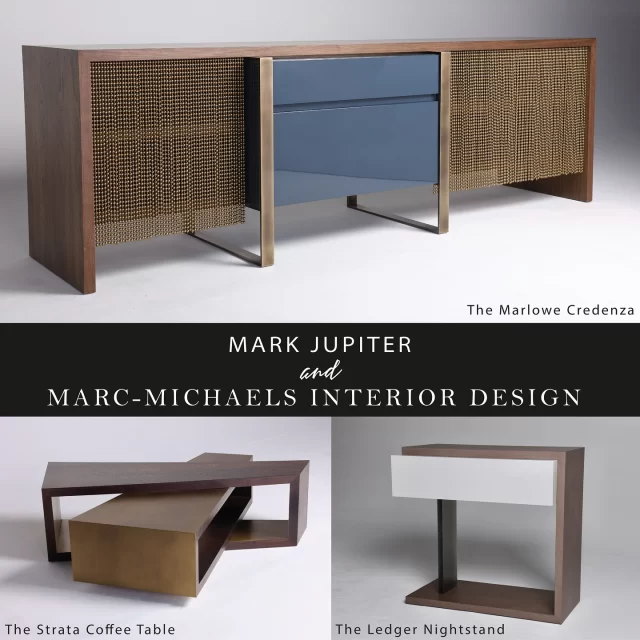 Marc-Michaels Interior Design is proud to announce an exclusive collaboration with @markjupiterdesign, the celebrated Brooklyn-based custom furniture brand. This partnership brings to life an extraordinary furniture collection, featuring a credenza, cocktail table, and end table, originally designed for @marctheebrand personal home and now available to the national luxury market. #furniture #furniturecollection #marcthee #markjupiter #brooklyndesign
