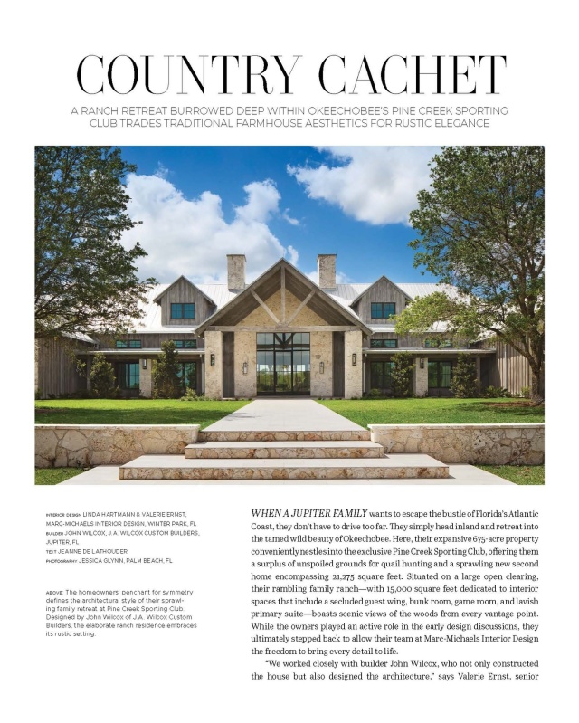 Thank you @floridadesign for the feature! 📖 Beautiful new ranch home in Pine Creek Sporting Club 🤠 @jawilcoxcustombuilders @jessglynnphoto @hollandpr_