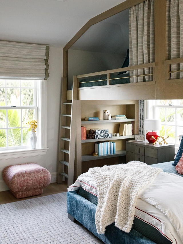 From bedtime stories to Christmas morning — this bunkroom brings the magic home. ✨ #bunkroom #kidsroom #bunkbeds #interiordesign #luxuryhomes #palmbeach