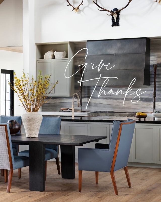 Tables set, plates and hearts full ❤️ Happy Thanksgiving from all of us at Marc-Michaels Interior Design! We are thankful for YOU.