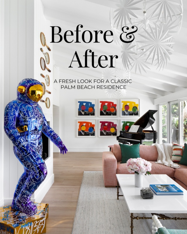 We updated a classic Palm Beach residence with a fresh, new look. Swipe to see the transformation.